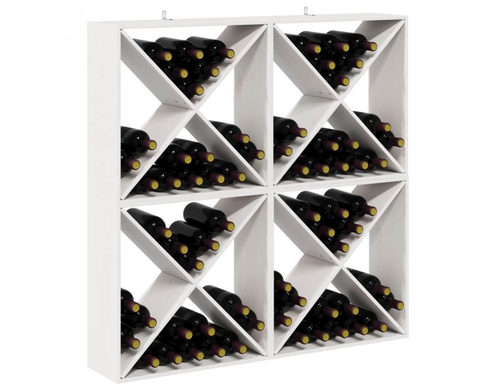 Sonata H Винен рафт 4 pcs Бяло 62 x 25 x 62 cm Солидно борово дърво