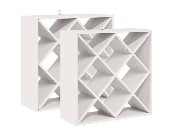 Sonata H Винен рафт 2 pcs Бяло 62 x 25 x 62 cm Солидно борово дърво