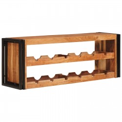 Sonata H Винен рафт Кафяво 100 x 45 x 33 см Солидно акациево дърво - Living