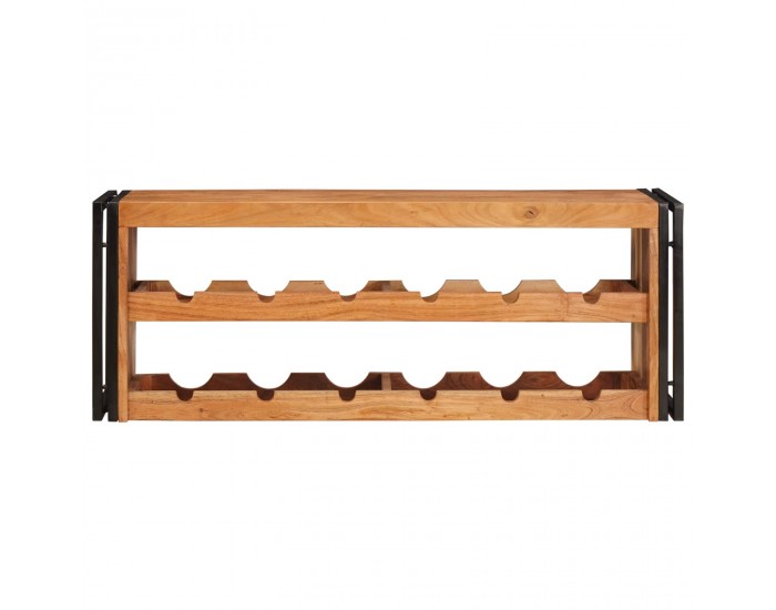 Sonata H Винен рафт Кафяво 100 x 45 x 33 см Солидно акациево дърво