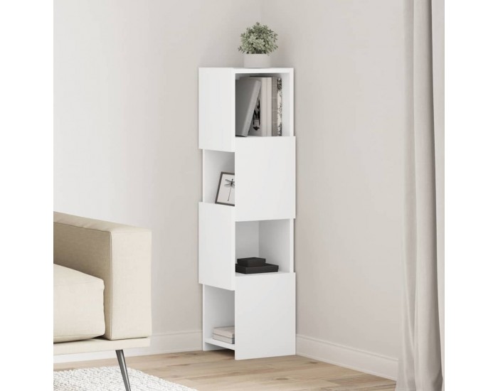 Sonata H Ъглов шкаф Бяло 25,5x25x102см Инженерно дърво