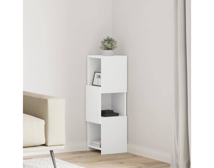 Sonata H Ъглов шкаф Бяло 25,5x25x80см Инженерно дърво