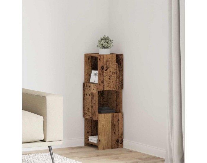 Sonata H Ъглов шкаф Бяло 25,5x25x80см Инженерно дърво