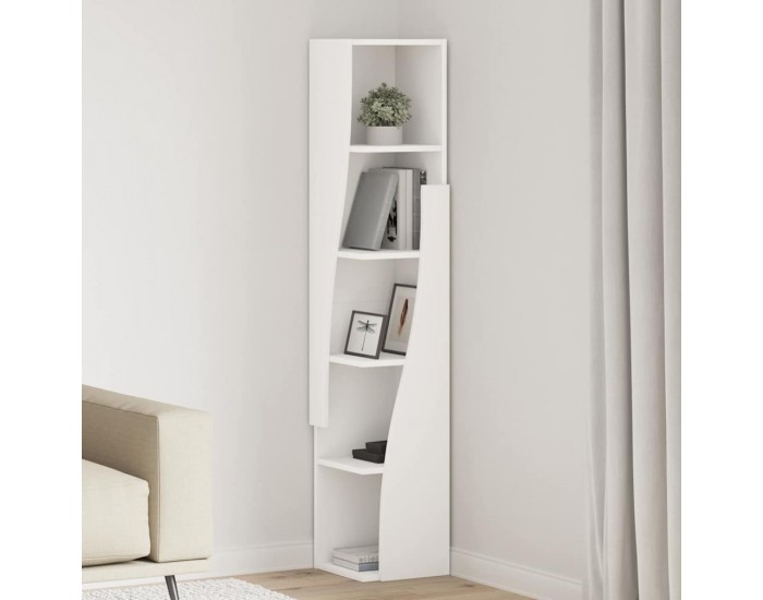 Sonata H Ъглов шкаф Бяло 27,5x27x140см Инженерно дърво