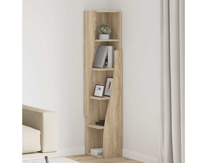 Sonata H Ъглов шкаф Бяло 27,5x27x140см Инженерно дърво