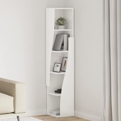 Sonata H Ъглов шкаф Бяло 27,5x27x140см Инженерно дърво - Dulapuri