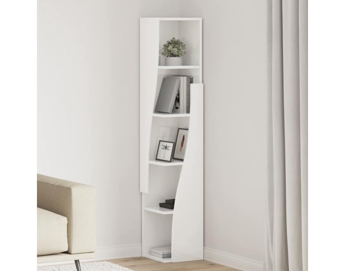 Sonata H Ъглов шкаф Бяло 27,5x27x140см Инженерно дърво