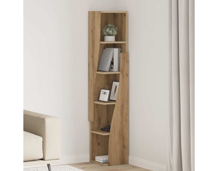 Sonata H Ъглов шкаф Бяло 27,5x27x140см Инженерно дърво