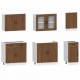 Sonata H Комплект кухненски шкафове, 7 части, Kalmar, кафяв дъб, инженерна дървесина