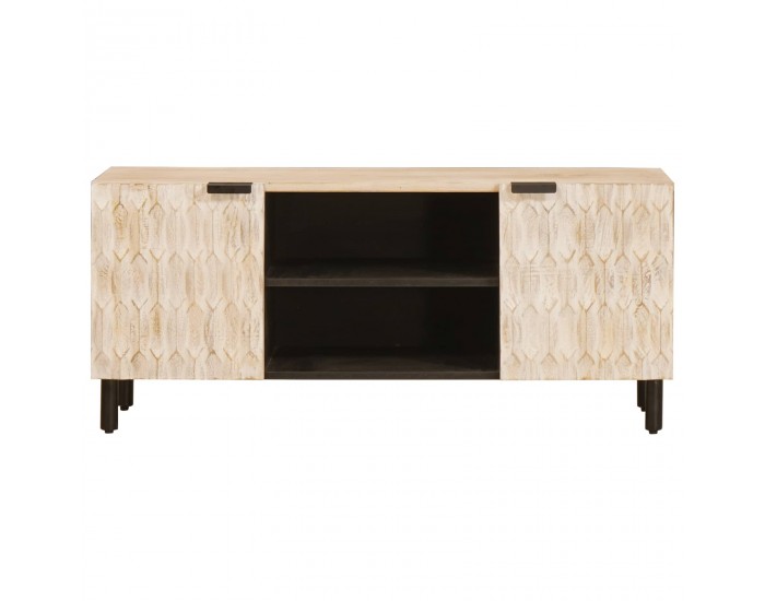 Sonata H ТВ шкаф с рафт Финал на бяло измиване 105 x 33,5 x 46 см