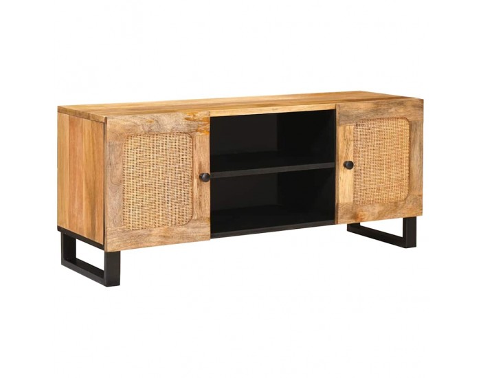 Sonata H ТВ шкаф с рафт Кафяво 105 x 33,5 x 46 см Солидно мангово дърво