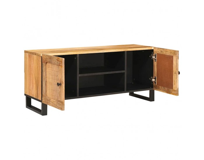 Sonata H ТВ шкаф с рафт Кафяво 105 x 33,5 x 46 см Солидно мангово дърво