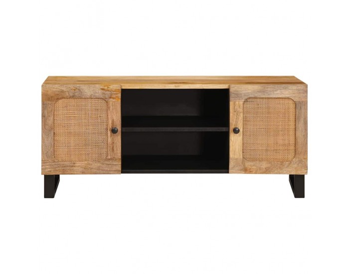 Sonata H ТВ шкаф с рафт Кафяво 105 x 33,5 x 46 см Солидно мангово дърво