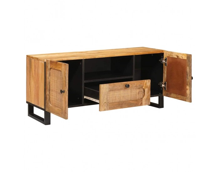 Sonata H ТВ шкаф с врата Кафяво 105 x 33,5 x 46 см Солидно мангово дърво