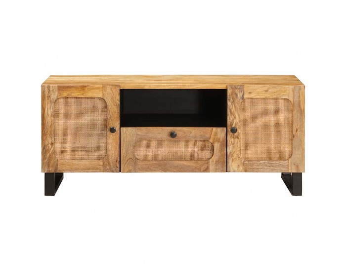 Sonata H ТВ шкаф с врата Кафяво 105 x 33,5 x 46 см Солидно мангово дърво