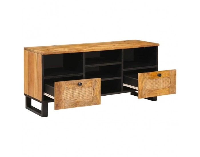 Sonata H ТВ шкаф с рафт Кафяво 100 x 33,5 x 46 см Солидно мангово дърво