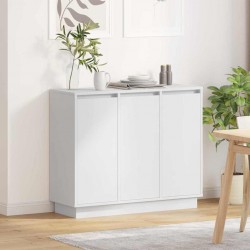 Sonata H LED конзолна маса с рафт Бяло 90 х 32 х 75 см Инженерно дърво - Living