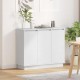 Sonata H LED конзолна маса с рафт Бяло 90 х 32 х 75 см Инженерно дърво