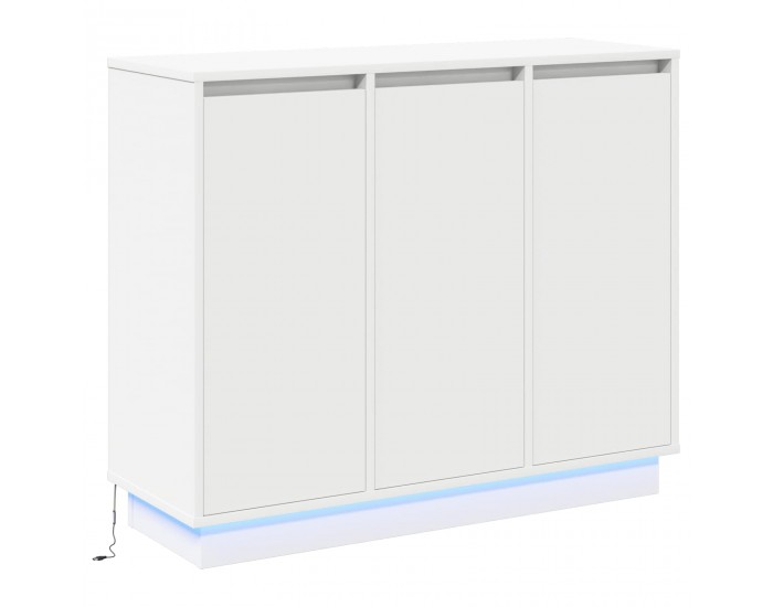 Sonata H LED конзолна маса с рафт Бяло 90 х 32 х 75 см Инженерно дърво