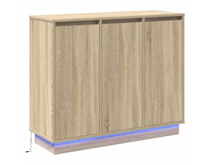 Sonata H LED конзолна маса Сонома дъб 90 х 32 х 75 см Инженерно дърво