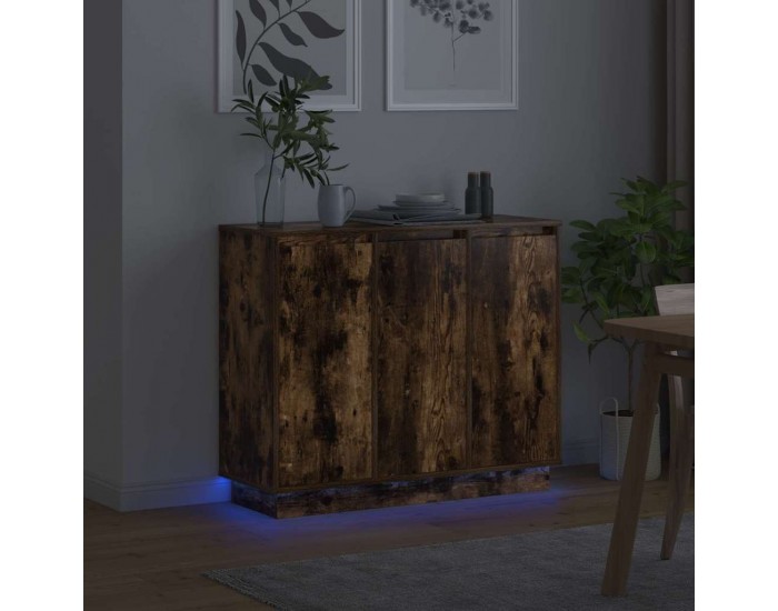 Sonata H LED конзолна маса Димян дъб 90 х 32 х 75 см Инженерно дърво
