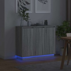 Sonata H LED конзолна маса Сив Сонома 90 х 32 х 75 см Инженерно дърво - Living