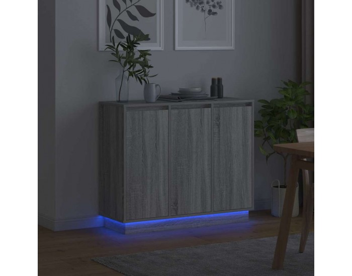 Sonata H LED конзолна маса Сив Сонома 90 х 32 х 75 см Инженерно дърво