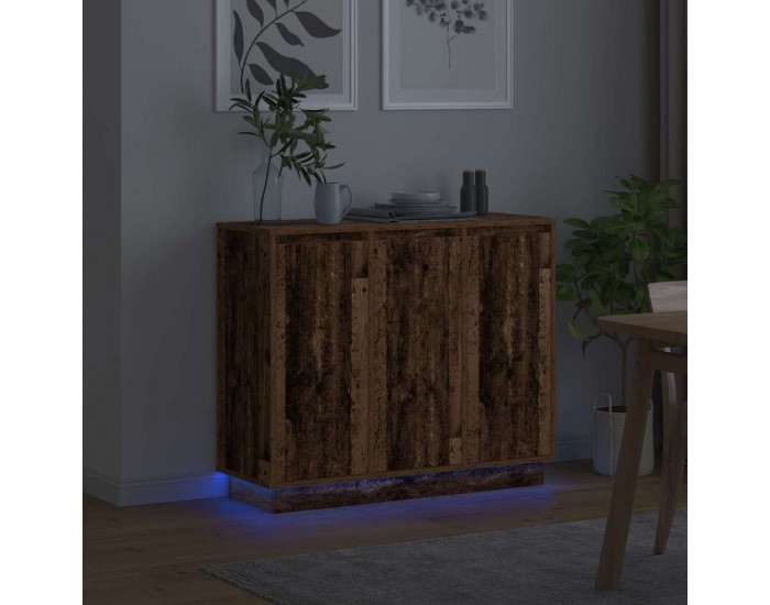 Sonata H LED конзолна маса Старо дърво 90 х 32 х 75 см Инженерно дърво