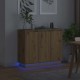 Sonata H LED конзолна маса с рафт Дъб 90 х 32 х 75 см Инженерно дърво