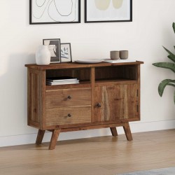 Sonata H Служебен шкаф Естествен 100 x 30 x 68 см Солидно тиково дърво - Corpuri, vitrine, biblioteci modulare