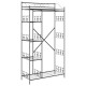 Sonata H Отворен Гардероб с рафт Черно 100 x 43 x 188 см Стомана