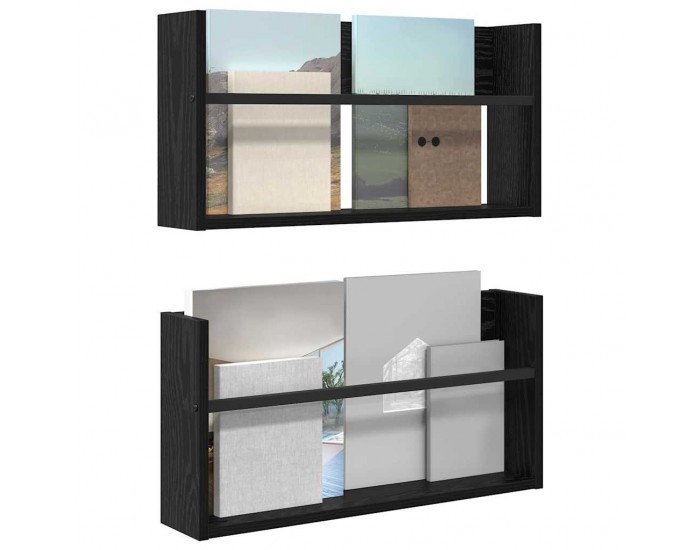 Sonata H Етажерка за списания с рафт 2 pcs Черния дъб 60 x 12 x 30 см