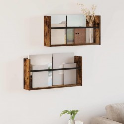 Sonata H Етажерка за списания с рафт 2 pcs Димян дъб 60 x 12 x 30 см - Ștergătoare și suporturi pentru umbrele