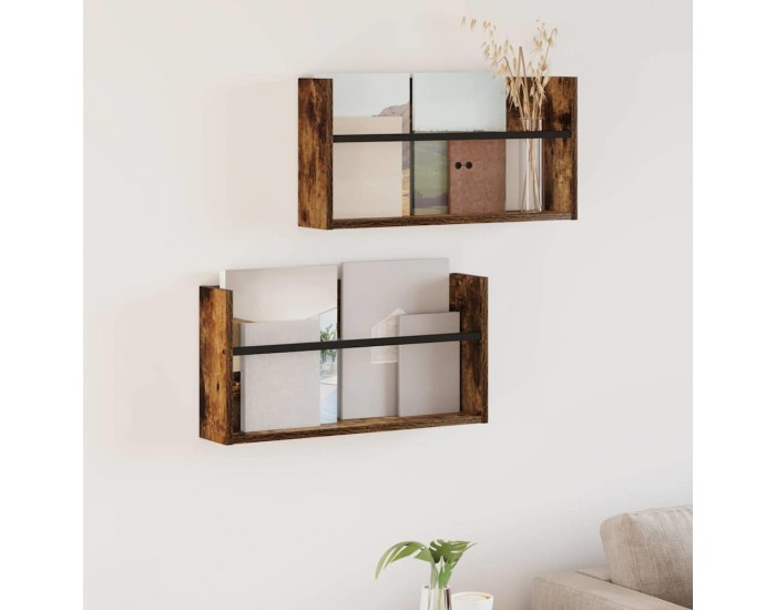 Sonata H Етажерка за списания с рафт 2 pcs Димян дъб 60 x 12 x 30 см