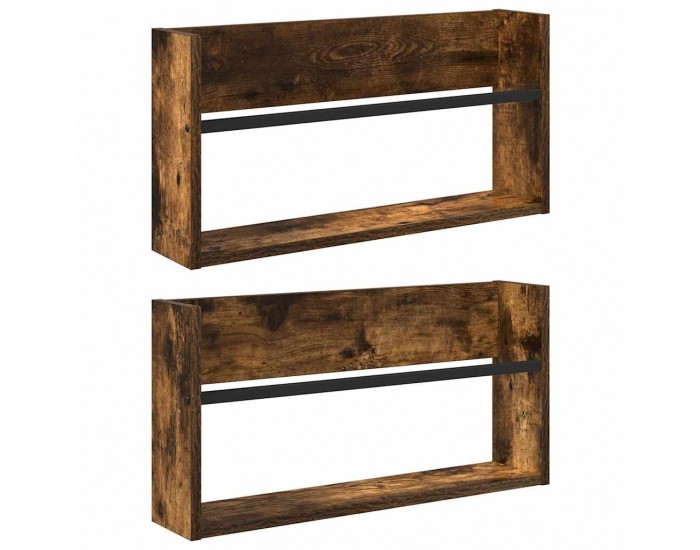 Sonata H Етажерка за списания с рафт 2 pcs Димян дъб 60 x 12 x 30 см