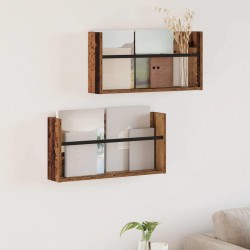 Sonata H Етажерка за списания с рафт 2 pcs Старо дърво 60 x 12 x 30 см - Ștergătoare și suporturi pentru umbrele