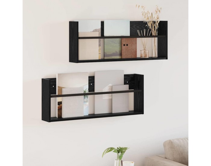 Sonata H Етажерка за списания с рафт 2 pcs Черния дъб 80 x 12 x 30 см