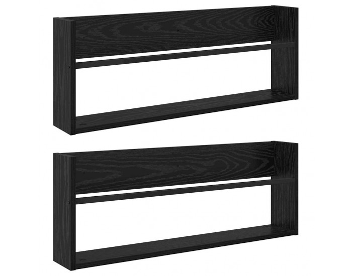 Sonata H Етажерка за списания с рафт 2 pcs Черния дъб 80 x 12 x 30 см
