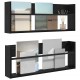 Sonata H Етажерка за списания с рафт 2 pcs Черния дъб 80 x 12 x 30 см
