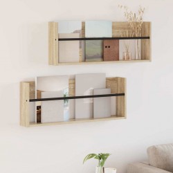 Sonata H Етажерка за списания с рафт 2 pcs Сонома дъб 80 x 12 x 30 см - Ștergătoare și suporturi pentru umbrele