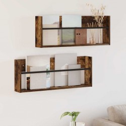 Sonata H Етажерка за списания с рафт 2 pcs Димян дъб 80 x 12 x 30 см - Ștergătoare și suporturi pentru umbrele