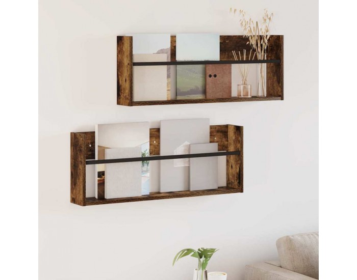 Sonata H Етажерка за списания с рафт 2 pcs Димян дъб 80 x 12 x 30 см
