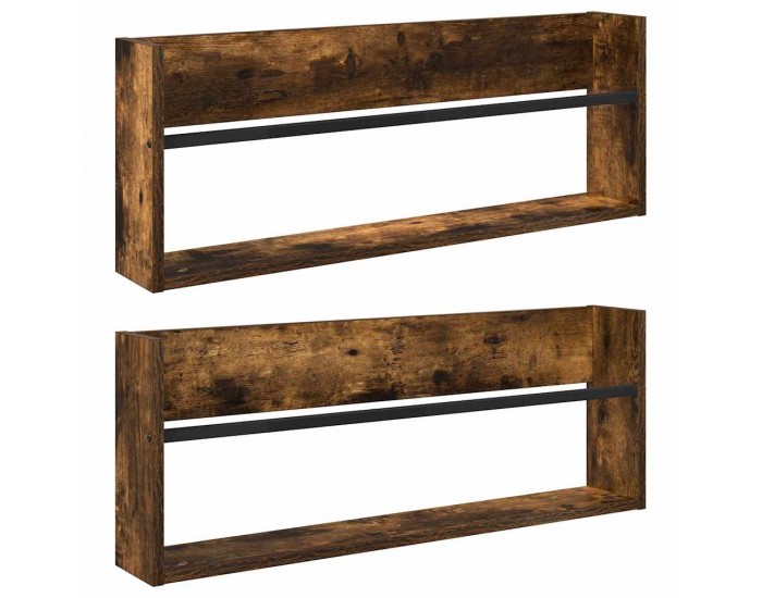 Sonata H Етажерка за списания с рафт 2 pcs Димян дъб 80 x 12 x 30 см