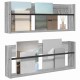 Sonata H Етажерка за списания с рафт 2 pcs Сив Сонома 80 x 12 x 30 см