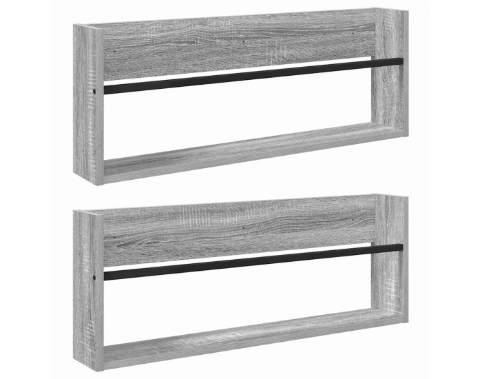 Sonata H Етажерка за списания с рафт 2 pcs Сив Сонома 80 x 12 x 30 см