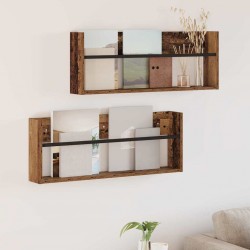 Sonata H Етажерка за списания с рафт 2 pcs Старо дърво 80 x 12 x 30 см - Ștergătoare și suporturi pentru umbrele