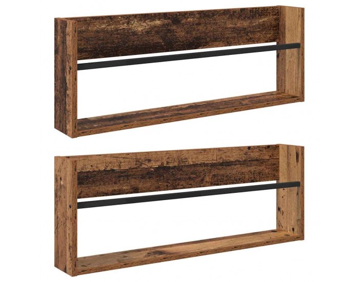 Sonata H Етажерка за списания с рафт 2 pcs Старо дърво 80 x 12 x 30 см