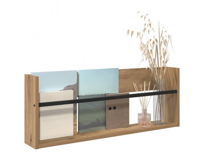 Sonata H Етажерка за списания с рафт Дъб 80 x 12 x 30 см Инженерно дърво