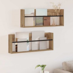 Sonata H Етажерка за списания 2 pcs Дъб 80 x 12 x 30 см Инженерно дърво - Hol