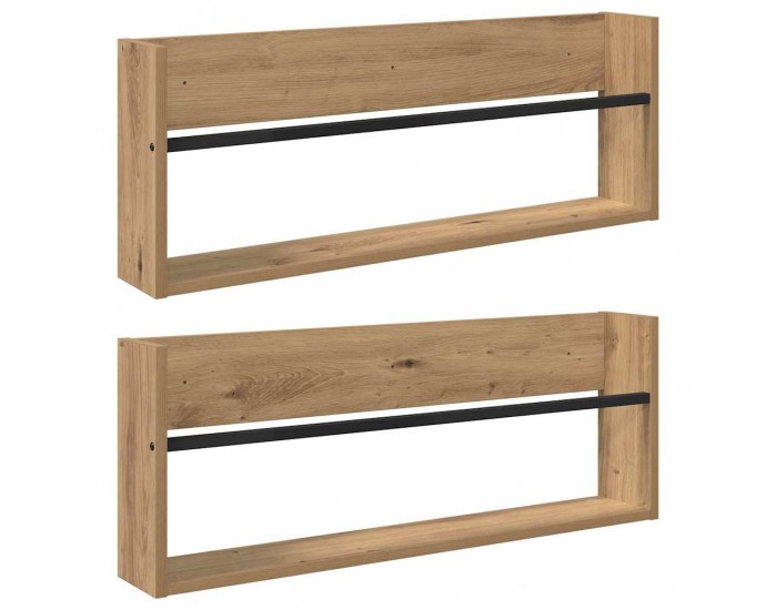 Sonata H Етажерка за списания 2 pcs Дъб 80 x 12 x 30 см Инженерно дърво